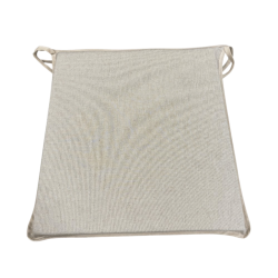 Coussins d'assise coniques en lin uni | Coussins d'assise coniques beiges avec attaches |