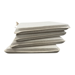 Plain Linen Tapered Seat Pads| Beige Tapered Seat Pads With Ties |