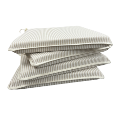 White Stripe Tapered Seat Pads| Striped Tapered Seat Pads With Ties |