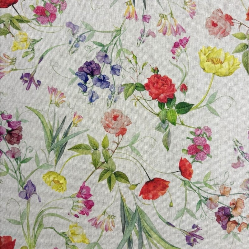 Tissu fleuri classique | Tissu à fleurs | Tissu fleuri multicolore