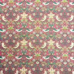 Tessuto Strawberry Thief Crimson | Tessuto William Morris | Tessuto Rosso