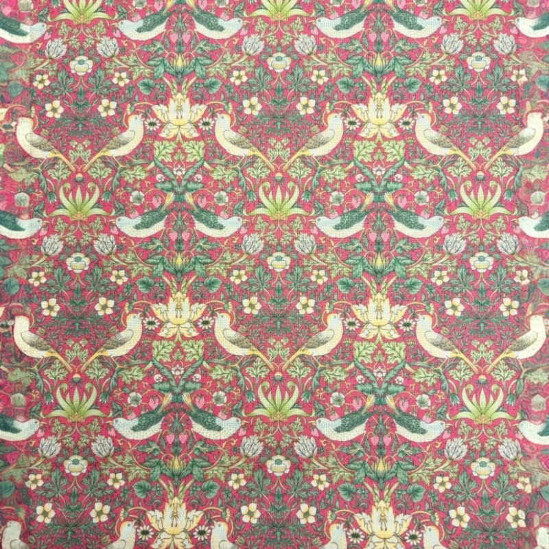 Strawberry Thief Crimson Fabric | William Morris Fabric | Red Fabric