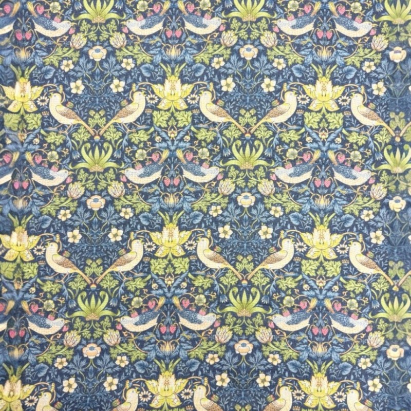 Strawberry Thief Navy Fabric | William Morris Fabric | Blue Print Fabric