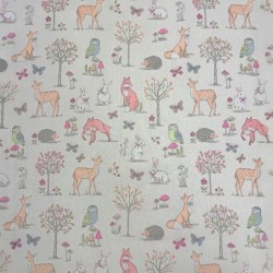 Tissu animaux de la forêt | Tissu pour loisirs créatifs | Tissu animaux multicolores