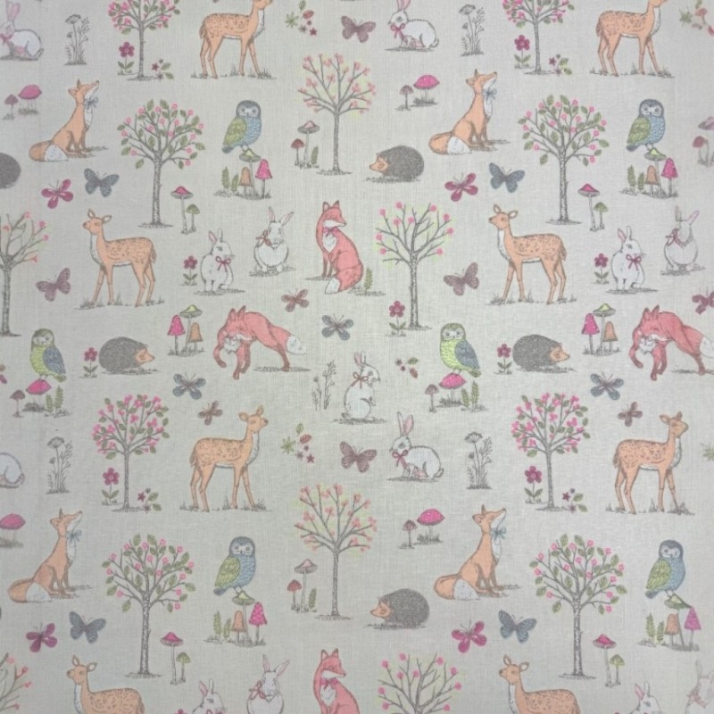 Tissu animaux de la forêt | Tissu pour loisirs créatifs | Tissu animaux multicolores