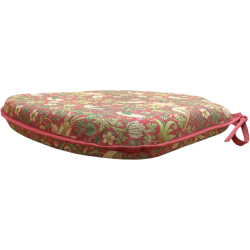 Coussin d'assise Strawberry Thief Crimson Spindle | Coussins de chaise à fuseaux à motif floral