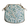 Coussin de chaise à fuseaux, tapisserie motif branches de saule et embruns | Coussin de chaise bleu-vert