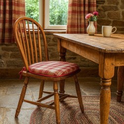 Spindle Seat Pads Highland Check Red | Red Tartan Spindle Seat Pads |