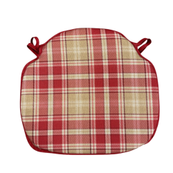 Coussins de selle à fuseaux Highland Check rouge | Coussins de selle à fuseaux en tartan rouge |