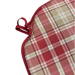 Cuscini per Sedie a Fuso Highland Check Rosso | Cuscini per Sedie a Fuso Tartan Rosso |