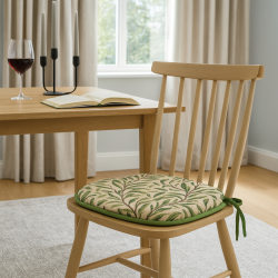 Spindle Seat Pad Willow Bough Sage Tapestry | Green Patterned Chair Pad