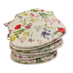 Classic Floral Spindle Seat Pads | Coloured Flowery Spindle Chair Pads