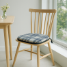 Spindle Seat Pads Highland Check Denim | Checked Spindle Chair Pads
