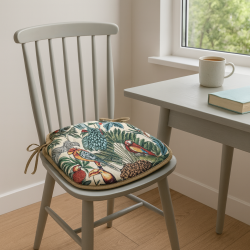 Natural Rainforest Tapestry Spindle Seat Pad | Spindle Shaped Chair Pad