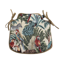 Natural Rainforest Tapestry Spindle Seat Pad | Spindle Shaped Chair Pad
