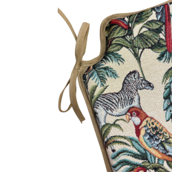 Coussin de chaise en forme de fuseau, motif tapisserie forêt tropicale naturelle |