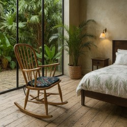 Coussin de chaise à fuseaux en tapisserie Forêt tropicale noire | Coussin de chaise à fuseaux en tapisserie