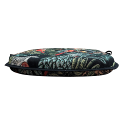 Black Rainforest Tapestry Spindle Seat Pad | Tapestry Spindle Chair Pad