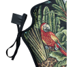 Black Rainforest Tapestry Spindle Seat Pad | Tapestry Spindle Chair Pad