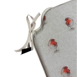 Red Robin Spindle Shaped Seat Pads | Robin Print Spindle Chair Pads |