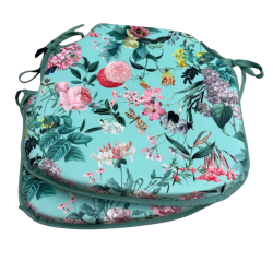 Velvet Tranquillity Spindle Seat Pads  |Floral Velvet Spindle Seat Pads
