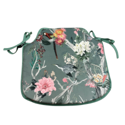 Coussins d'assise à fuseaux en velours chinoiserie | Coussins d'assise de luxe en velours imprimé