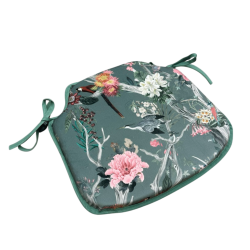 Coussins d'assise à fuseaux en velours chinoiserie | Coussins d'assise de luxe en velours imprimé
