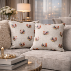Small Rooster Cushions | Country Cushions | Rooster Print Sofa Cushions