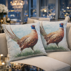 Large Pheasant Reversible Cushion | Reversible Cushion | Pheasant Cushion