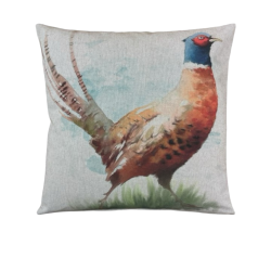 Grand coussin réversible motif faisan | Coussin réversible | Coussin motif faisan