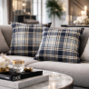 Cuscini in Denim a Quadri Highland | Cuscini a Quadri Blu | Cuscino Tartan