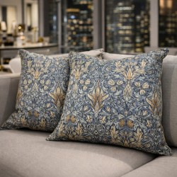 Snakeshead Denim Cushions | Patterned Scatter Cushions | Blue Cushions