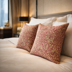 Coussins Snakeshead Crimson | Coussins imprimés pour canapé | Coussins rouges |
