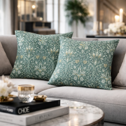 Snakeshead Forest Cushions | Patterned Sofa Cushions | Green Cushions