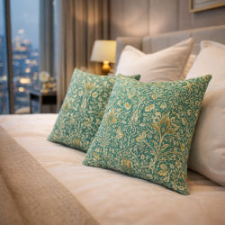 Snakeshead Forest Cushions | Patterned Sofa Cushions | Green Cushions