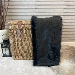 CLEARANCE! Black Bear Faux Fur Bed Runner | Plain Black Fur Bed Runner