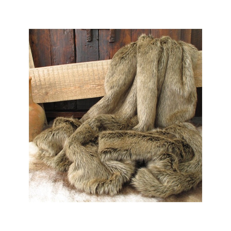 UITVERKOOP! Mink Faux Fur Bed Runner | Bruine Faux Fur Bed Runner