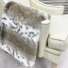 DÉSTOCKAGE ! Chemin de lit en fausse fourrure beige Lynx | Chemin de lit imprimé animal