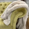 CLEARANCE! Richmond Beige Faux Fur Bed Runner | Beige Fur Bed Runner