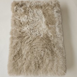 Genuine Sheepskin Pet Bed. Long Haired Orthopaedic Dog Bed - Large, Oyster