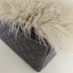 Large Genuine Sheepskin Pet Bed. Oyster Long Haired Orthopaedic Dog Bed
