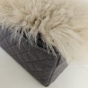 Grand lit pour animaux de compagnie en véritable peau de mouton. Lit orthopédique pour chien à poils longs Oyster