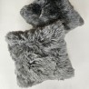 Pair Of Grey Long Haired Genuine Sheepskin Cushions 40cm