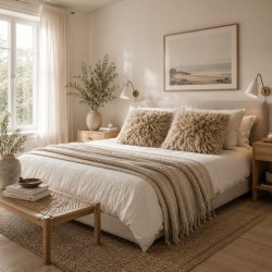 Pair Of Real Sheepskin Taupe Cushions 40cm
