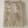 Coussin orthopédique pour chien à poils longs, en véritable peau de mouton, couleur huître.