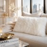 Two Real Sheepskin Rectangular Cushions Cream 30x50cm