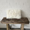 Two Real Sheepskin Rectangular Cushions Cream 30x50cm