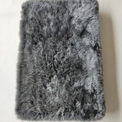 Genuine Sheepskin Pet Bed. Orthopaedic Dog Bed. Long-Haired Grey Pet Bed Medium