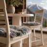 Genuine Sheepskin Seat Pads, Pair Of Long Haired Square Chair Pads 40cm Grey