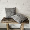 Pair Of Grey Short Haired Genuine Sheepskin Cushions 40cm
